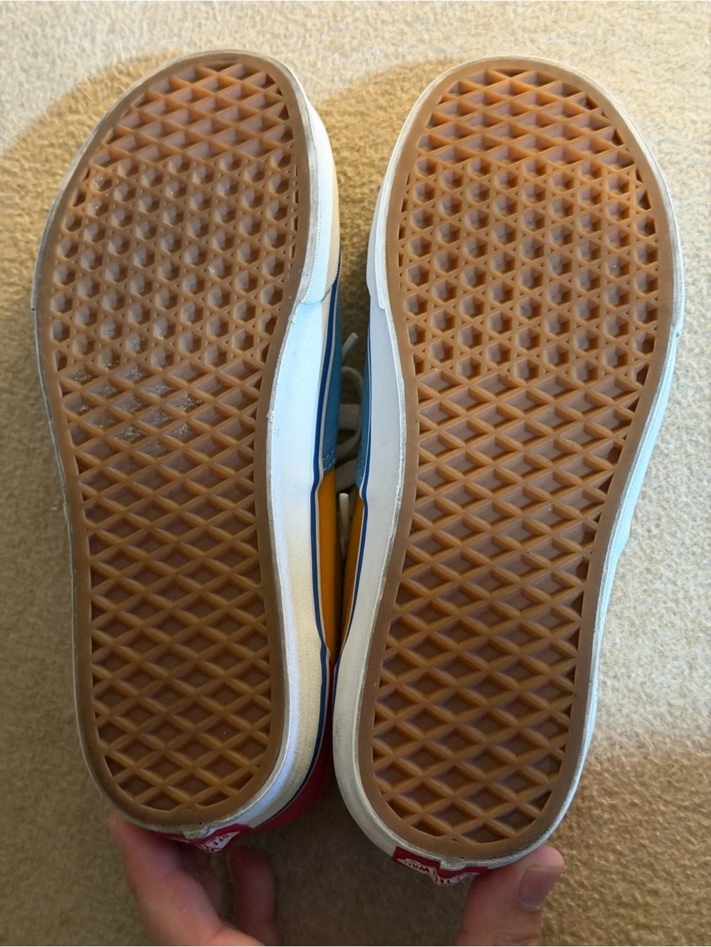 Vans Low-Top Sneakers in Blue, Yellow & Pink